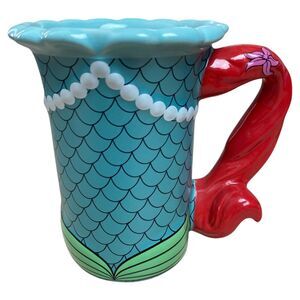 Disney Parks Ariel 3D Coffee Mug Red Hair Mermaid Signature Handle Cup
